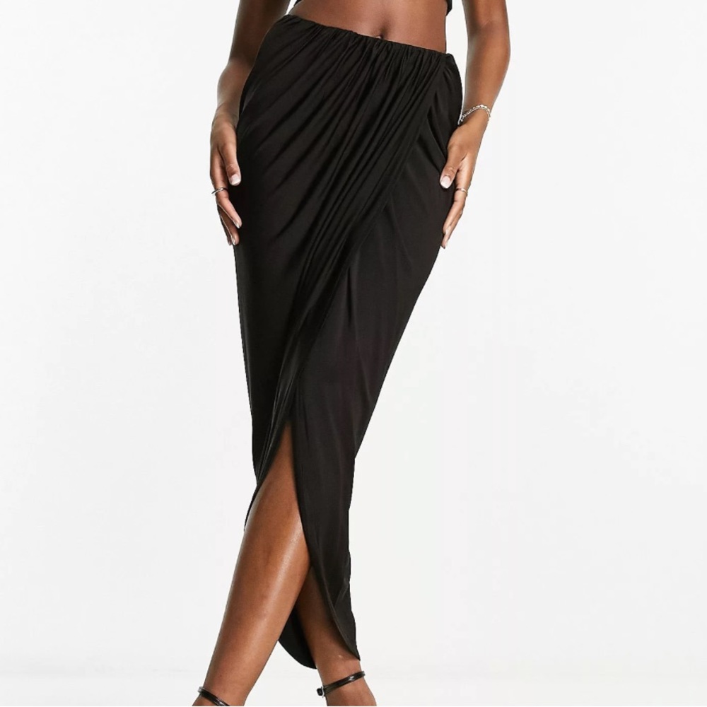All Saints Aurelia Wrap Midi Skirt